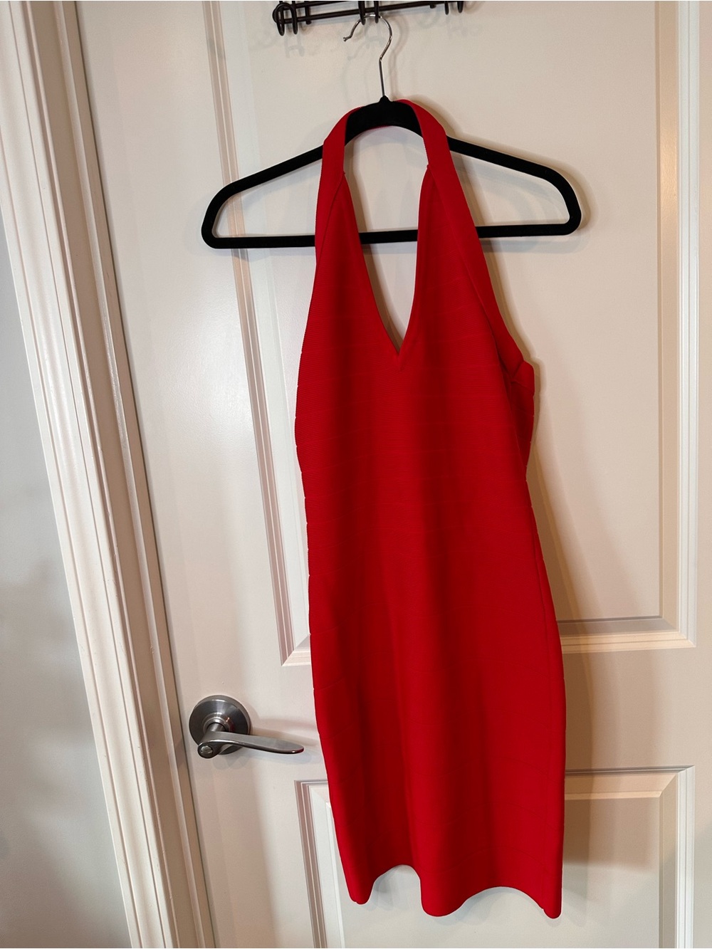 Hot Miami Styles Red Bandage Halter Bodycon Midi Dress Size Large